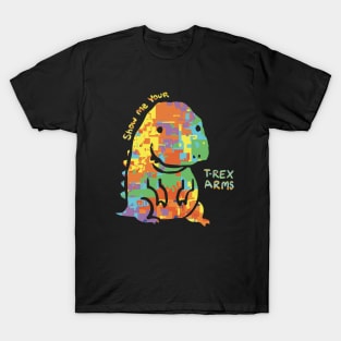 Show Me Your T-Rex Arms, Multicolored Autistic Rex T-Shirt